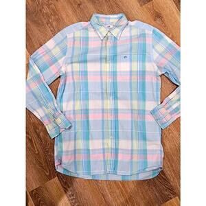 Southern Tide Classic Fit Pastel Plaid Button-Up Shirt Medium